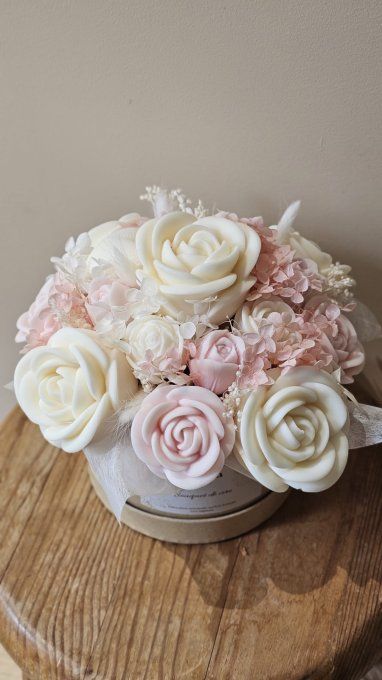 Bouquet en cire - Rose poudré