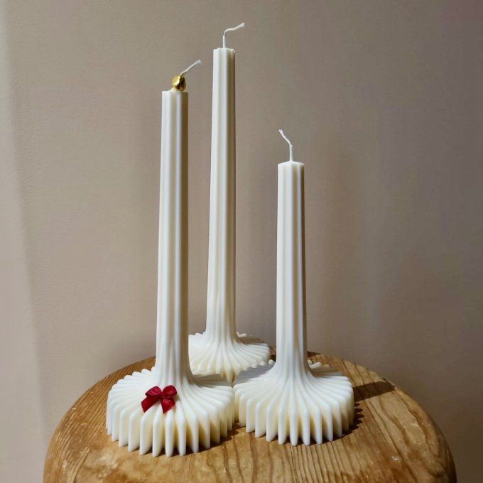 Trio de Chandeliers Sculpturaux – Blanc d’Hiver