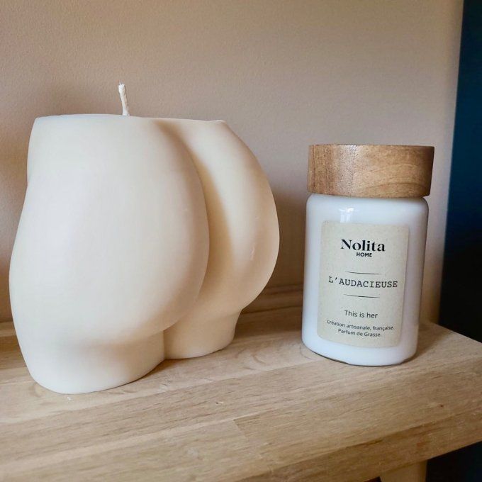 Duo “L’Audacieuse” – Maxi Bougie 1,2 kg & Bougie Parfumée