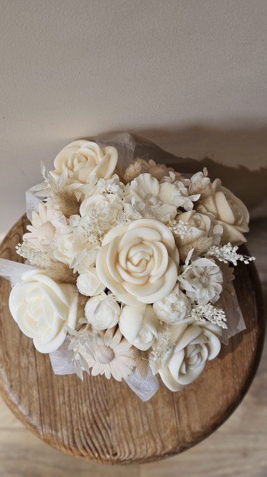 Bouquet en cire - Beige