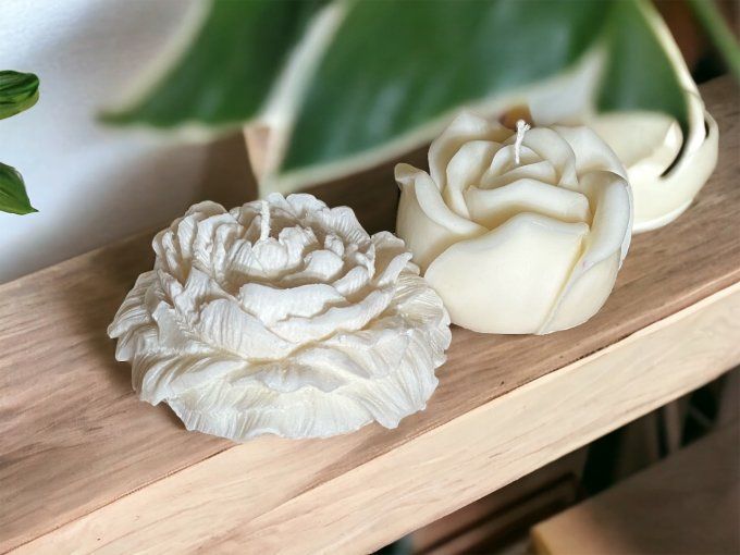 Bougie le duo fleuri